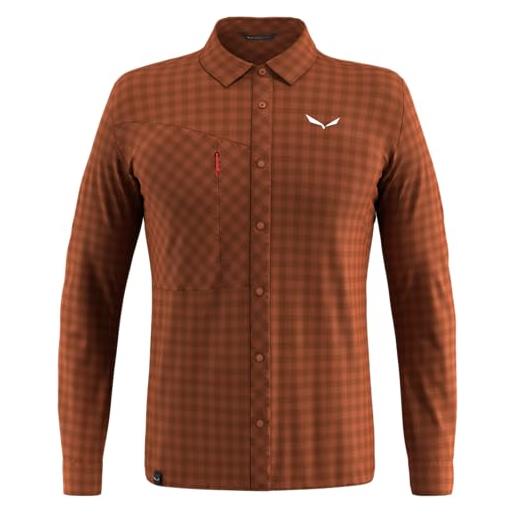 Salewa puez dry m l/s shirt, bombay brown, xl uomo