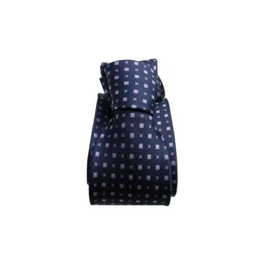 Avantgarde - cravatta con microdisegni lilla su fondo blu classiche microdisegno classico lilla, misura cm 8, fantasia 1