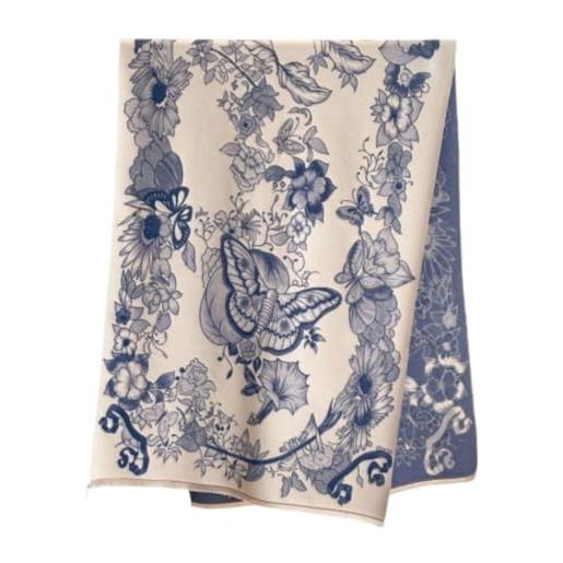 MOBAAK foulard donna sciarpe lunghe morbide e spesse sciarpe lunghe invernali calde sciarpe vintage casual per le donne sciarpa unisex (color: blu, size: 180 * 65cm)