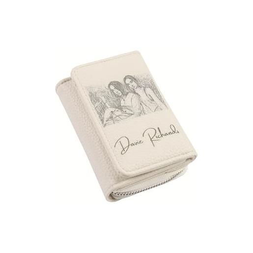 Jeweidea portafoglio donna portafoglio personalizzato con foto e nomi incisi portafoglio donna piccolo con carte di credito scomparto per monete regali per mamma regali per festa della mamma (bianco)