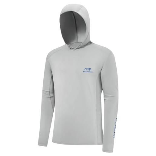 Bassdash uomo upf 50+ coulisse pesca felpa con cappuccio protezione solare uv manica lunga escursioni all'aperto magliette con cappuccio fs33m