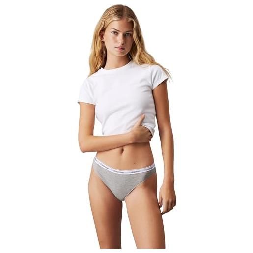 Calvin Klein donna slip taglio bikini confezione da 5 low-rise intimo, multicolore (grymrn/gry htr/pln air/tropsphr/ink), xl