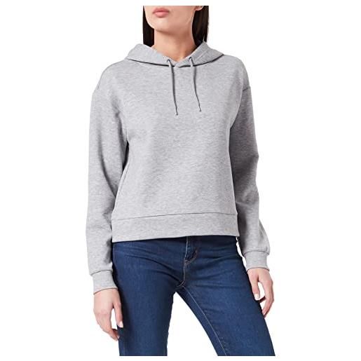 ONLY onplounge ls hood sweat - noos felpa con cappuccio, chiaro grigio melange, s donna