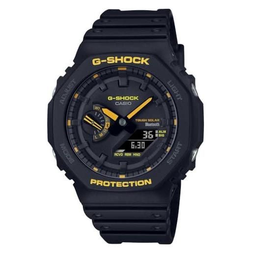 Casio orologio analogico da uomo al quarzo con cinturino in acciaio inossidabile ga-b2100cy-1aer, nero, striscia