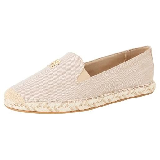 Tommy hilfiger donna espadrillas chambray con logo, blu (blue spell), 40 eu