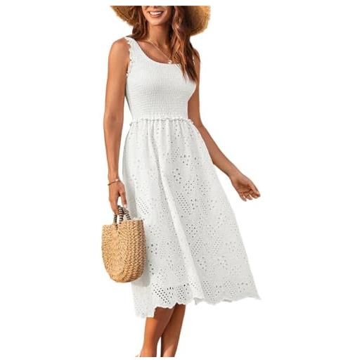 GRACE KARIN donne abito estivo leggero casual senza maniche rouches abiti festivi vita alta boho abiti da giardino