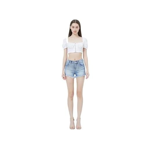 Laphilo pantaloncini shorts corti jeans donna con decorazioni, graffi e strappi;Articolo & stili vari (cod. V851, 835, 090, 140)