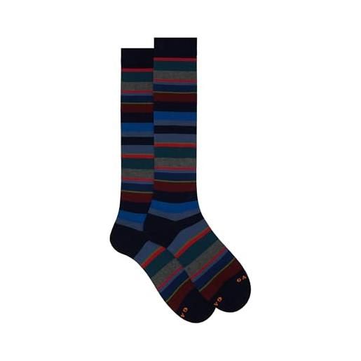 Gallo calze lunghe uomo cotone blu righe multicolor