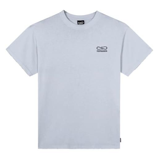 PROPAGANDA t-shirt logo embroidery ricamato maglia manica corta uomo originale 2025 (it, testo, l, regular, regular, ice)