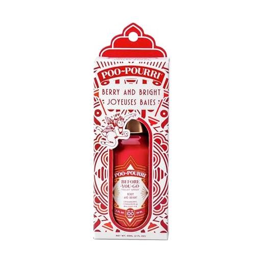 Poo-Pourri pourri - deodorante spray per bagno before-you-go Poo-Pourri - deodorante per bagno bacche e olio essenziale spray - articoli da toeletta da viaggio per regali di vacanza (59 ml)