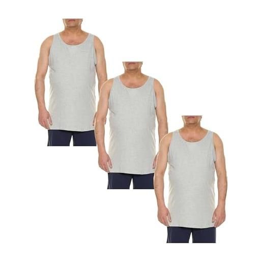 Maxfort set di 3 canotte, t-shirt cotone, taglie forti uomo (3 pezzi blu, 5xl)