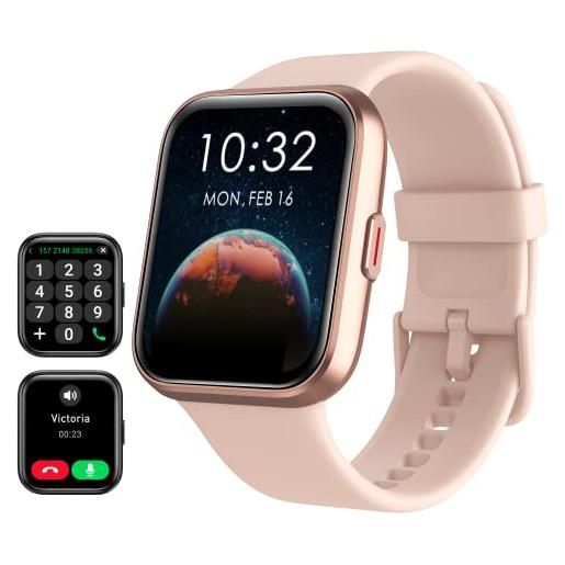 Tensky orologio smartwatch donna uomo 1,8 smart watch con rispondi/fai chiamate, alexa integrata, 110+ sport, contapassi monitoraggio sonno spo2 frequenza cardiaca, impermeabile ip68, per android ios
