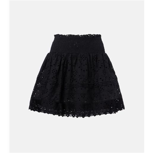 Poupette St Barth minigonna galia in cotone sangallo