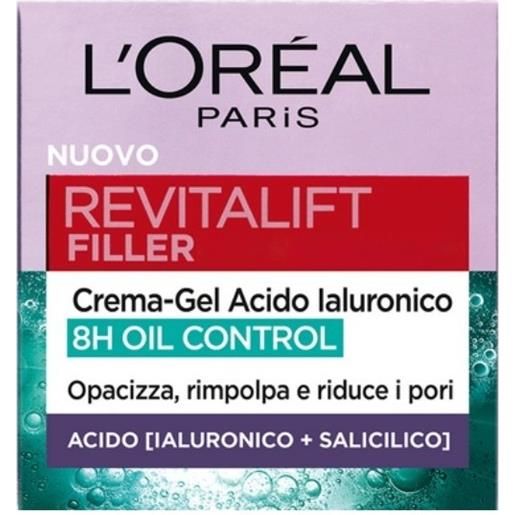 L'Oreal Paris revitalift filler 8h oil control crema gel acido ialuronico 50 ml