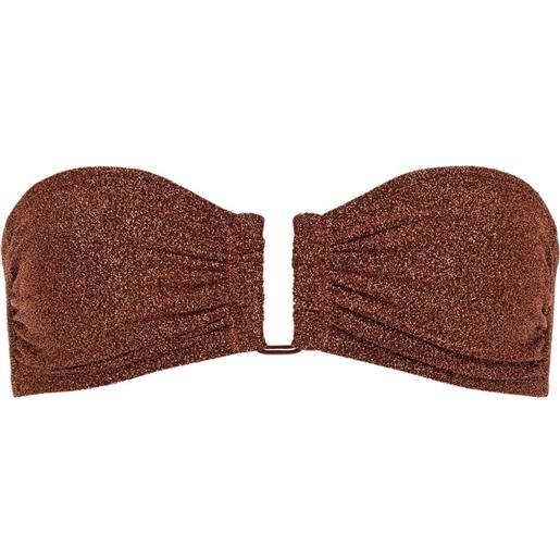 ERES top bikini flamboyant con ruches - marrone