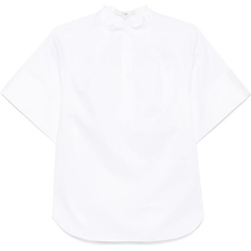 Tibi blusa in popeline con maniche raglan - bianco