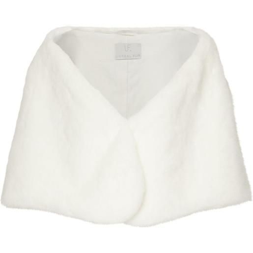Unreal Fur mantella yasmine in pelliccia sintetica - bianco
