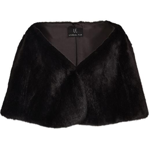 Unreal Fur mantella yasmine in pelliccia sintetica - nero