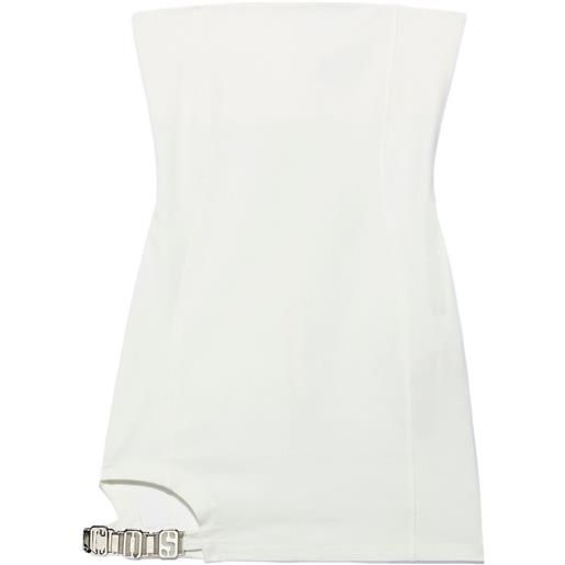 GCDS abito corto con placca logo - bianco