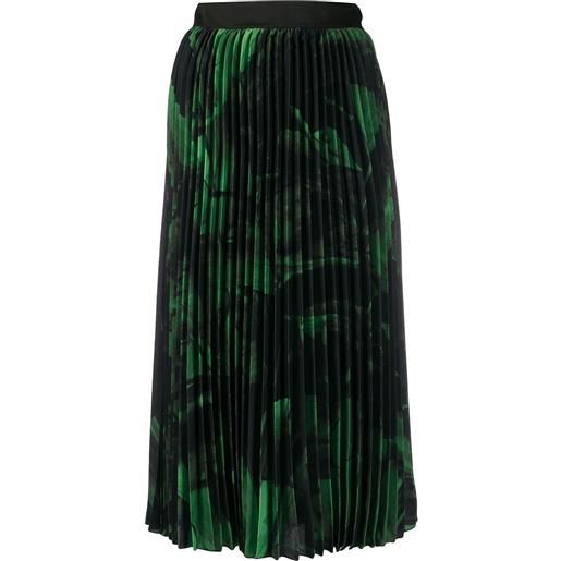 Off-White gonna plissettata con stampa - verde