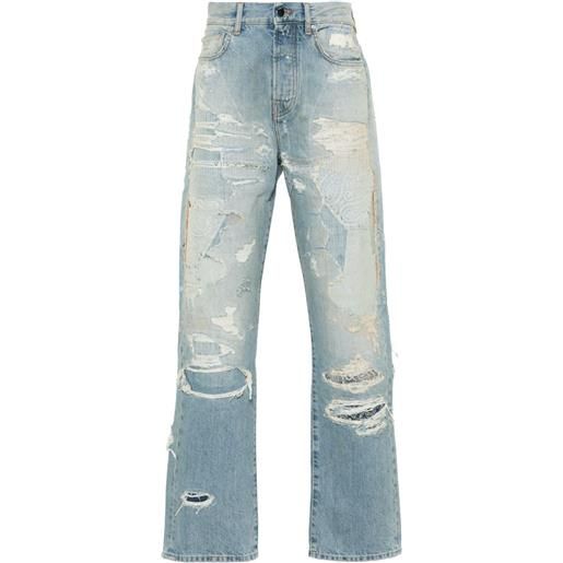 AMIRI jeans dritti repaired - blu