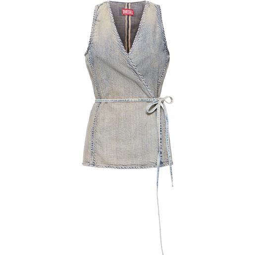 DIESEL top a portafoglio de-vern in denim
