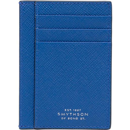 Smythson portacarte grande piatto - blu