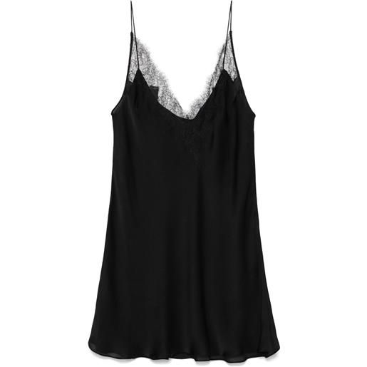 Carine Gilson camicia da notte in seta - nero