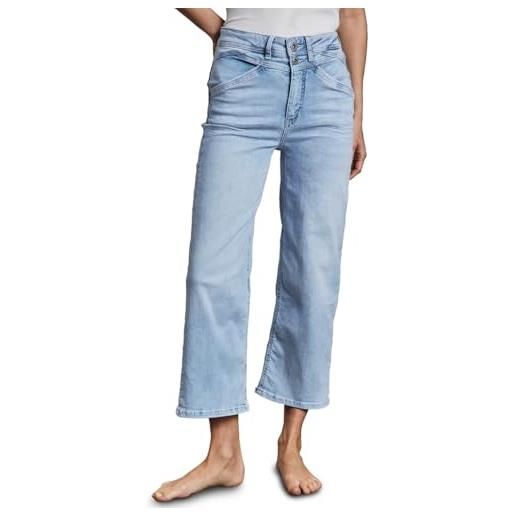 Street One a378586 jeans a gamba larga, super bleach washed, 33w x 26l donna