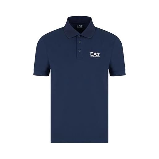 EA7 uomo polo con logo sul petto, blue, m