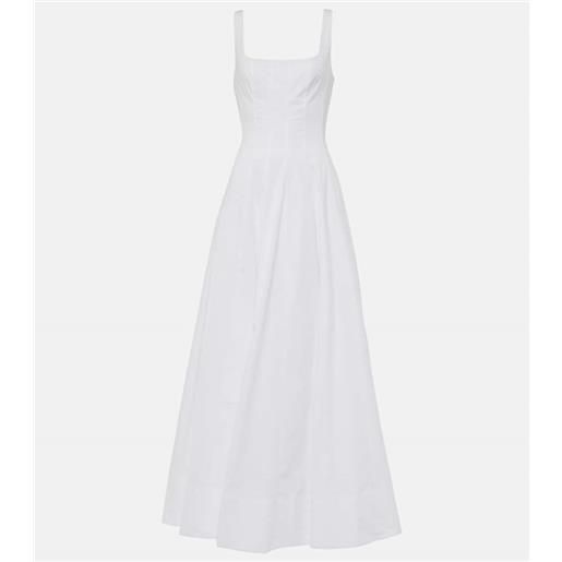 Staud abito lungo wells in popeline di cotone