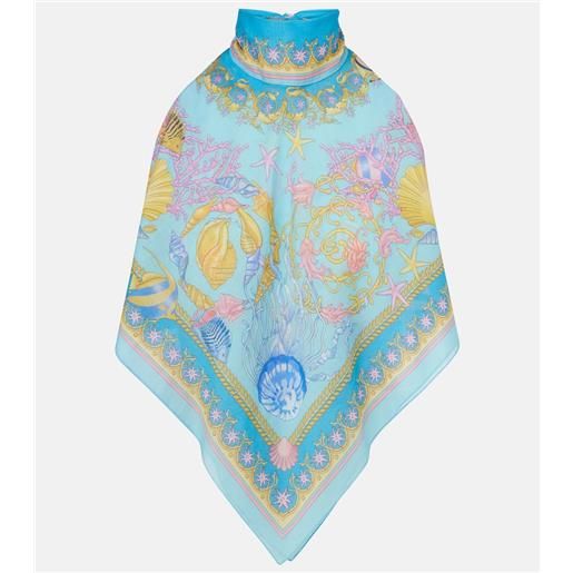 Versace top in cotone e seta con stampa