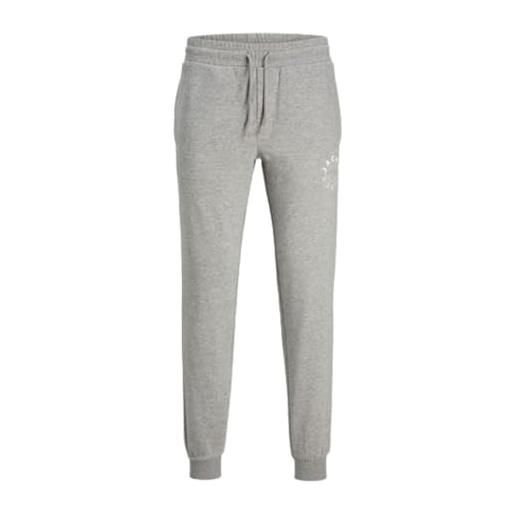 JACK & JONES s jpstgordon jjwarrior sp non spazzolato pantaloni da jogging, chiaro grigio melange, s uomo