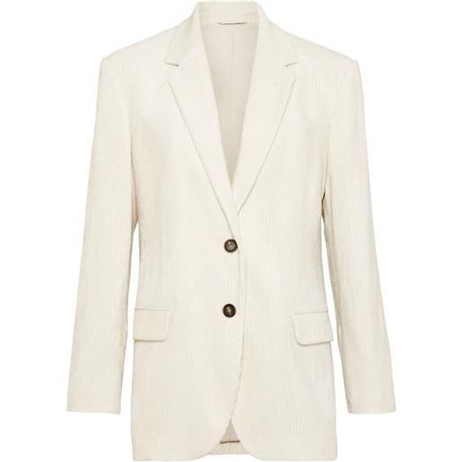 Brunello Cucinelli blazer a coste - bianco