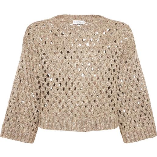 Brunello Cucinelli maglione traforato - toni neutri