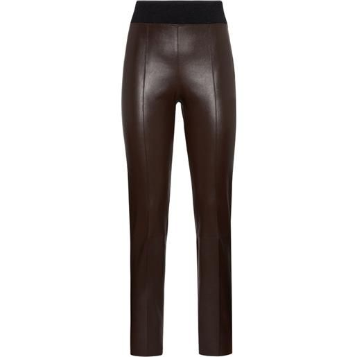 Brunello Cucinelli leggings in pelle - marrone
