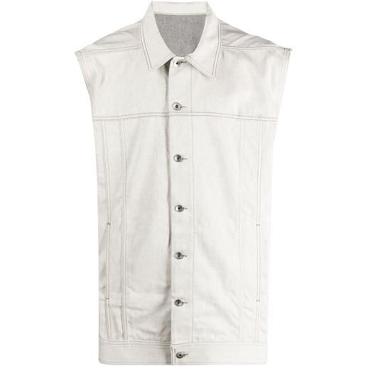 Rick Owens DRKSHDW canotta denim smanicata - grigio