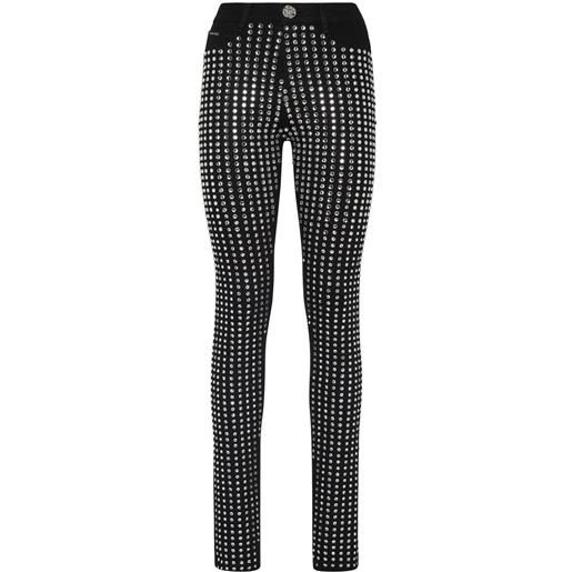 Philipp Plein jeans skinny con decorazione - nero