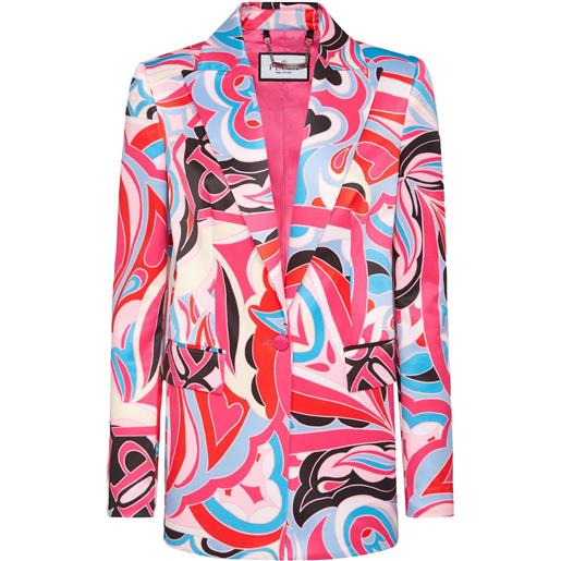 Philipp Plein blazer monopetto con stampa grafica - rosa