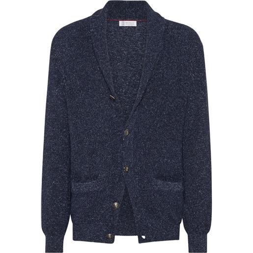 Brunello Cucinelli cardigan con bottoni - blu