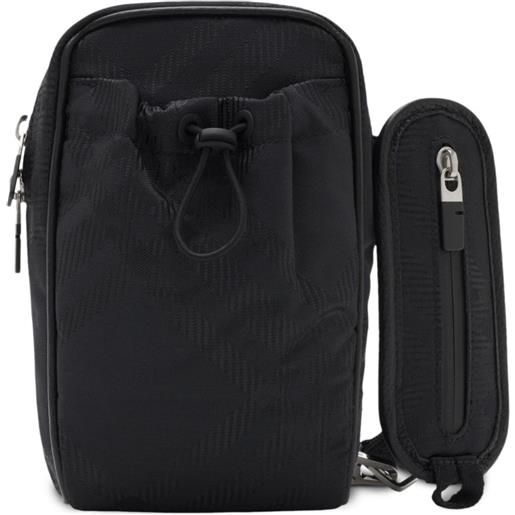 Burberry pouch per smartphone a quadri jacquard - nero