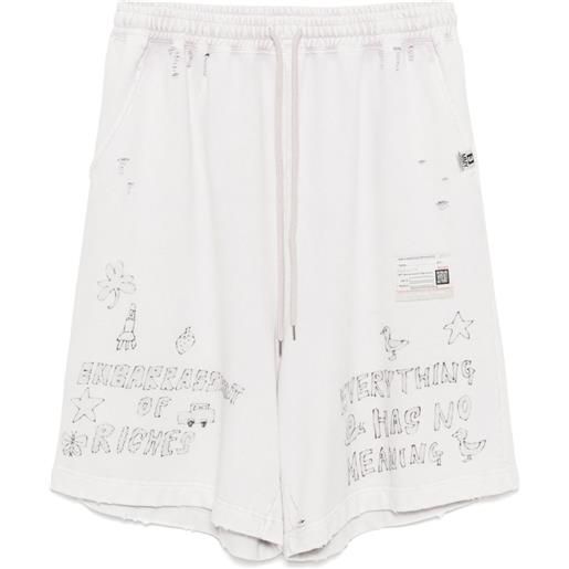 Maison MIHARA YASUHIRO shorts con stampa graffiti - rosa