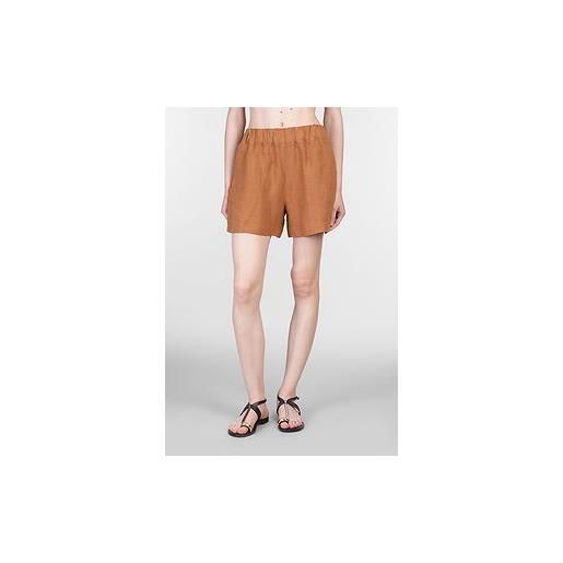 120% shorts in lino marrone