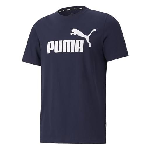 Puma ess logo tee t-shirt, blu, s uomo