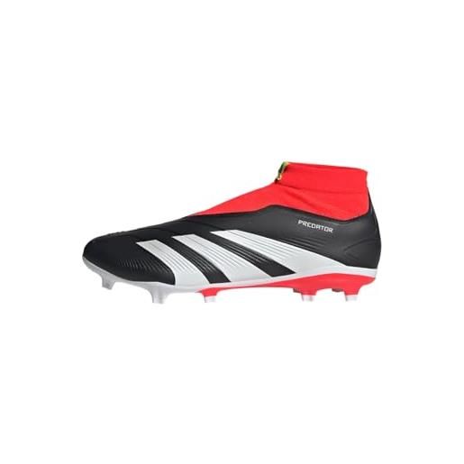 adidas unisex - adulto predator league laceless firm ground football boots, core black / cloud white / solar red, 46 eu