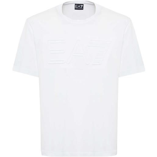 EA7 t-shirt logo series a maniche corte in jersey di cotone organico white