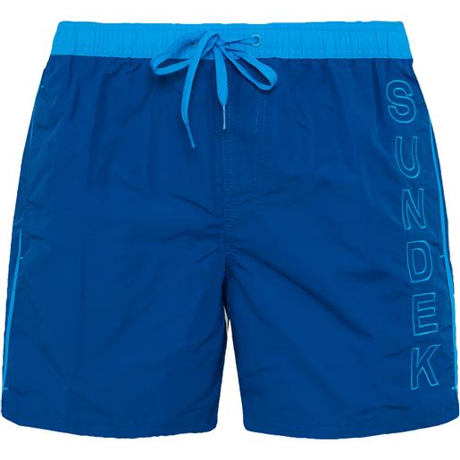 Sundek costume corto vita elasticata iconic taffeta con piping a contrasto cosmo 01