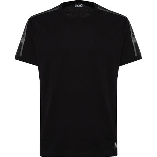 EA7 t-shirt logo series in jersey di cotone black