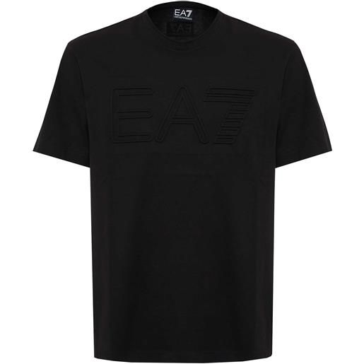 EA7 t-shirt logo series a maniche corte in jersey di cotone organico black
