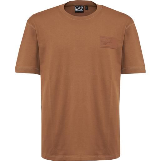 EA7 t-shirt core identity unisex in jersey di cotone toasted coconut